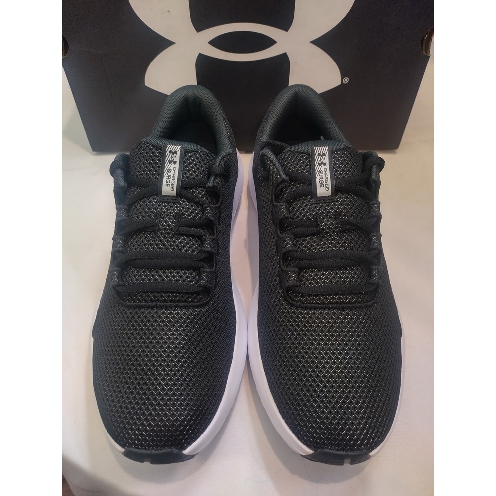 Under Armour Mens Charged Surge 4 Running Shoes Black White 3027000-001 Size 10